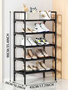 1 pièce Étagère à chaussures empilable noire, organisateur d'armoire amélioré et gain d'espace de stockage, étagère à chaussures verticale à 5 niveaux, convient pour l'entrée, le sol de la chambre, l'extérieur, assemblage facile, gain de place - idéal pour le vestibule, le placard, la chambre, la location, les petits espaces - cadeau d'organisation parfait - étagère à chaussures robuste avec beaucoup d'espace pour l'entrée, le salon - Multicolore - Voir 10