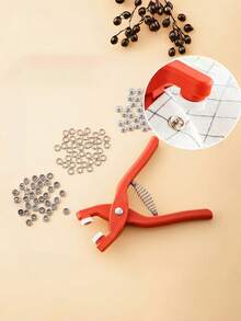 一套五爪按扣安装工具，无需钉子无需缝纫，通用型，五爪按扣钳，1把钳子+50个按扣 - 紅色 - 查看 1