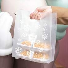 100pcs/50pcs/10pcs Snowflake Printed Party Gift Bags, Daisy Packaging Bags, Suitable For Cakes, Snacks, Gifts, Birthday Favors - Multicolor - View 11