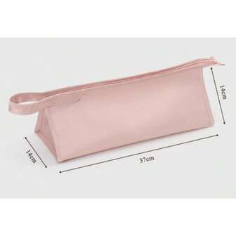 1个PU皮革旅行收纳包，便携式纯色拉链吹风机收纳袋，防水防尘手柄卷发棒旅行包，轻便吹风机保护套，大容量，家居收纳，适合度假、卧室、浴室、办公室、书桌，旅行必备，旅行配件