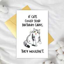A Fun Cat Birthday Card With An Envelope, A Cute Cat Birthday Card, A Greeting Card, - Multicolor - View 7