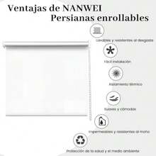 CYPNNANWEI Persianas Enrollables 100% Blackout Free Stop Cortinas Desplegables Cortinas Tejidas con Aislamiento Adecuadas para el hogar y la Oficina Blanco 140An x 180Al cmFashion - 219617112 - Ver 3