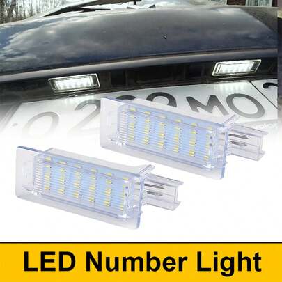 2pcs LED License Plate Lights Number License Plate Light Lamps Lighting For Renault Scenic 2 3 2009-16/ Clio Grand Tour 2005-12/ Captur J5 2013-20/ Espace IV 2002-14/ Fluence 2009-20/ Grand Scenic II 2003-09/ Latitude L70 2010-20/ For Dacia Duster 2010-20/ Lodgy 2012-2020
