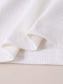2pcs Young Girls' Forest Style Blue Mesh Patchwork Top And Pleated Bowknot Skirt Set, Summer - White - View 10