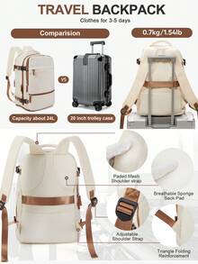 Travel Backpack Ryanair Personal Item Cabin Bag, Small Work Backpack Women Travel 14 Inch Business Laptop Backpack, Multiple Pockets Airplane Approved Travel Backpack Suitcase For Women Men With Computer Compartment - Multicolor - View 6