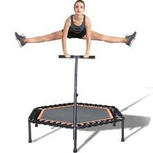 Trampoln Porttil y Plegable, Trampoln Fitness de 48 Pulgadas con Mango Ajustable para Uso en Exteriores e Interiores, Capacidad de Peso 130 kg - Naranja - Ver 1