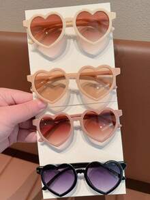 2/3/4件装 女孩可爱爱心儿童时尚眼镜，情人节好礼，仅展示卡片，不含运费 - 彩色 - 查看 19
