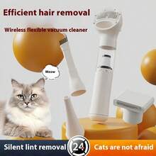 1台300瓦宠物毛发吸尘器，家用/车载两用，1秒快速清洁，5合1功能，可充电，超长续航365天