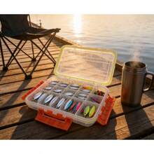 1pc Fishing Tackle Box, Hook Storage Box, 27x17cm Moisture-Proof Bait Storage Box, Small Multi-Compartment Tackle Organizer, Portable Outdoor Fishing Accessories.Fishing Tools, Storage Box, Organizer, Fishing Supplies, Fishing Storage. - Orange - View 2