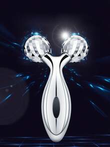 3D Face Massage Roller And Stainless Steel Gua Sha Board Set, Face Sculpting Tool, Effectively Reduces Puffiness And Redness, Metal Skincare Massager, Perfect For Morning Skincare, Post-Workout Recovery, And Travel Self-Care, Especially Suitable For Acne-Prone Skin, Busy Professionals, And Skincare Beginners, Great Gift For Valentine's Day And Mother's Day - Silver - View 3