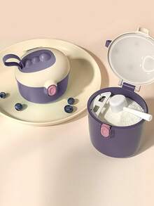 1个便携式婴儿辅食粉储存罐，旅行婴儿奶粉分装器，幼儿零食收纳盒 - 彩色 - 查看 5