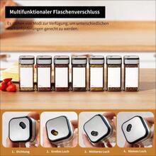 Miorkly 12/24/35 carré bocaux à épices, 120ml bocaux à épices avec inserts d'appliqueurs, bocaux à épices avec couvercles à visser - hermétiques, en verre d'acier inoxydable, comprennent des entonnoirs, des étiquettes et des stylos - bocaux à épices - rangements d'épices, cuisine, bocal à épices en verre, organisateur d'épices de cuisine, décorations d'automne, Noël