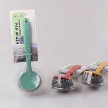 OKS Stainless Steel Pot Brush - Long Handle Kitchen Cleaning Brush, Suitable For Washing Dishes And Cookware