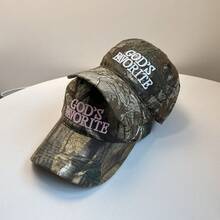 1pc Retro American Camouflage Baseball Cap, Unisex Spring/Summer New Large Head Circumference Small Face Design - Multicolor - View 9