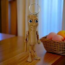 1pc Wooden Peg Doll Collectible Art Decor, Plastic Crafted Design, Suitable For Halloween, April Fools, Valentine's Day And Birthday Party Surprise Gift, Wooden Barrel Person Figurine Statue - Multicolor - View 5