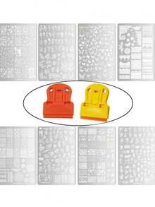 5pcs/Set Nail Art Stamping Plates, Stamping Scraper, Glue Remover, Cleaner And Multi-Functional Tools - Multicolor - View 6