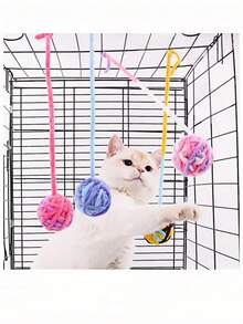 1个猫咪玩具毛线球，可咀嚼玩耍，宠物用品 - 彩色 - 查看 5