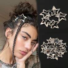 1/20pcs Star Shaped Hair Clips, Y2K Style Star Hair Clips, Silver Metal Hair Accessories, Suitable For Girls And Women, Streetwear Hair Clips, Hair Claws, Hair Decorations, Student Supplies,Hair Slide,Bobby Pin - Multicolor - View 3