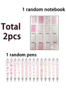 16件套白色和粉色蝴蝶结笔记本日记套装，可爱蝴蝶结口袋笔记本和笔套装，包含圆珠笔和精美迷你笔记本，蝴蝶结主题派对礼品，蝴蝶结主题婴儿派对、生日派对和办公用品 - 彩色 - 查看 11