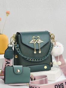 Mini Mobile Phone Bags Set - Fashion Print Shoulder And Crossbody Bags - Brown - View 4