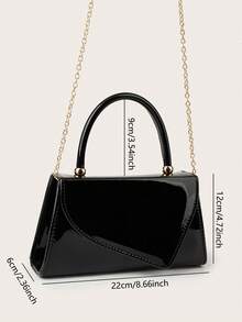 Fashionable Solid Color Mirror Handbag, Elegant Business Bag Suitable For Party Girls, College Students, Brides. Matches Party Dresses, Wedding Gowns, Formal Dresses, Tight Dresses. Ideal For Weddings, Gatherings, Banquets, Parties, Balls. The Best Gift For Women. - Black - View 8