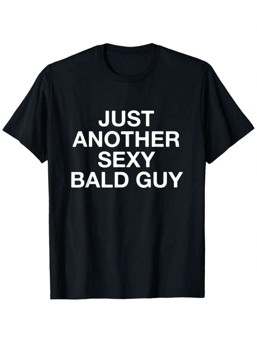 Another Sexy Bald Man Funny T-Shirt For Men And Women General Cotton Casual Round Collar Outdoor Short-Sleeved T-Shirt For Men Summer Short-Sleeved Men T-Shirt Slightly Elastic Cotton Community Store In Stock Quick Hair Soft Cotton Comfort Enjoy Discount Suitable For Easter Halloween Thanksgiving Etc - màu đen - Xem 1