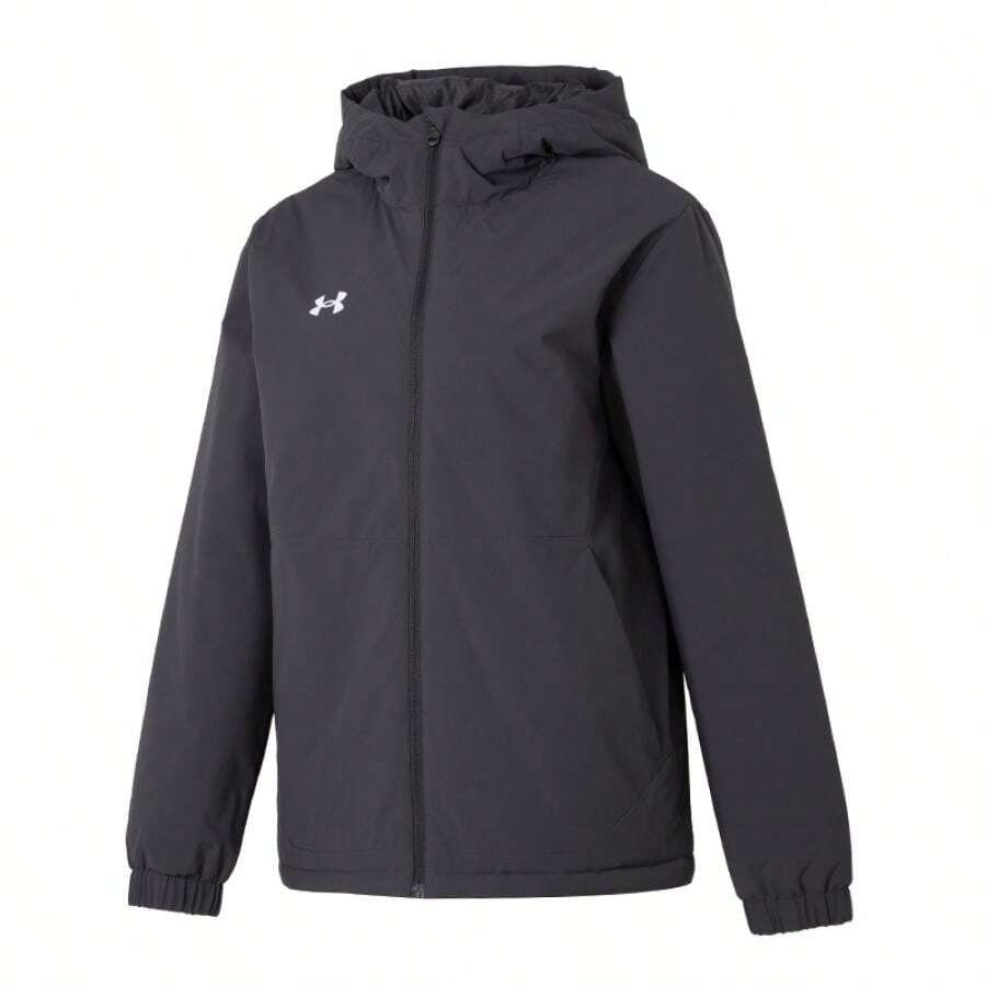 Under Armour 男女通用棉质羽绒服，舒适保暖，日常穿着轻便连帽外套，适合休闲和旅行。 - 深灰色 - 查看 1