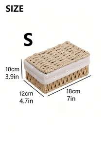 Bộ 1/2/3 giỏ đan để bàn có nắp đậy, dùng để đựng mỹ phẩm, chìa khóa, đồ ăn nhẹ, thích hợp cho phòng khách, hành lang, trang trí nhà cửa, hộp đựng đồ thủ công, giỏ quà cưới, thích hợp cho mùa tựu trường. - Nhiều màu - Xem 17