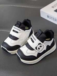 1 Pair Cartoon Panda & Calf Design Kids Shoes, Breathable Lightweight Baby Shoes, Children's Campus & Streetwear Sneakers - Black - View 2