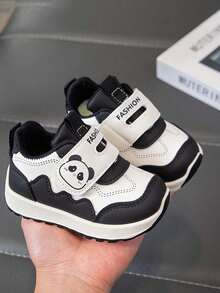 1 Pair Cartoon Panda & Calf Design Kids Shoes, Breathable Lightweight Baby Shoes, Children's Campus & Streetwear Sneakers - Black - View 4