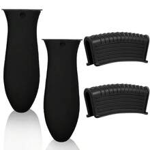 Silicone Pot Holders Set Of 4 Silicone Heat-Resistant Handle Covers, Cast Iron Handle Covers, Silicone Pot Holders, Cast Iron Skillet Pads, Cast Iron Pot Handle Covers, Non-Slip Pot Handle Covers, Suitable For Cast Iron Pots, Clay Pots, Woks, Frying Pans, And Flat Pans. - Multicolor - View 8