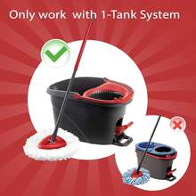 Mop Replace Head, 3 Pack Spin Mop Replacement Head Easywring 1-Tank System, Easy Cleaning, Microfiber, Machine Washable - trắng - Xem 7