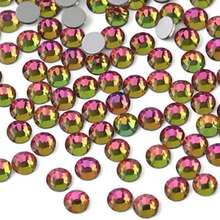 Beadsland 1440 Piezas de Diamantes de Imitación de Cristal con Parte Trasera Plana, Gemas Redondas para Arte de Uñas y Manualidades,,,4.6-4.8 mm(Arco iris SS16) - Multicolor - Ver 1