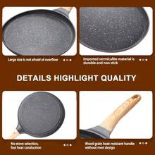Nonstick Frying Pan Pancake Crepe Pans Compatible Induction Equipped With Insulated Handle Rock Coating 10Inch - As Pic - View 5