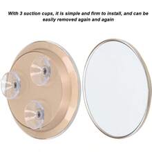 30X Magnifying Mirror With 3 Suction Cups For Makeup Stick On Shower And Travel Mirror Gold - As Pic - View 5