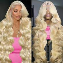 34 Inch 613 HD Lace Frontal Wig 13x4 200 Density, Blonde Lace Front Wigs Human Hair, Pre Plucked Bleached Knots With Baby Hair Natural Hairline Body Wave 613 Lace Front Wig Human Hair - S613 - 查看 10