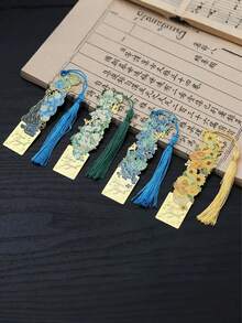 1pc Vintage Oil Painting Style Metal Bookmark, Classic Oil Painting Bookmark Series, Diary/Book Clip Accessory, Essential For Back To School Season - Multicolor - View 6