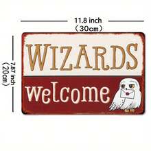 CIFbuy Pewter Vintage Wizard Welcome Metal Sign 8x12 Inch Retro Home Décor Wall Art Tin Sign For Pub Bar Cafe Man Cave - 彩色 - 查看 3