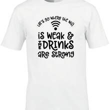 WiFi Is Weak Camping Men's T-Shirt Funny Outdoors Drinking Summer Holiday Site - 款式1 - 查看 1