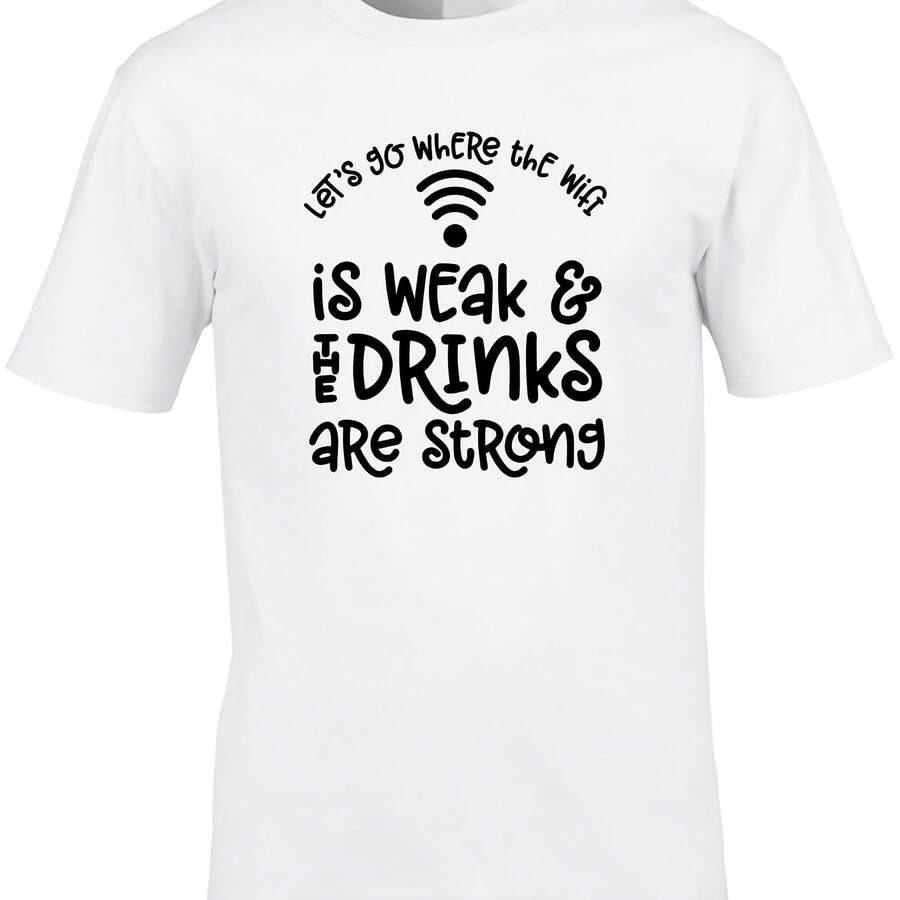 WiFi Is Weak Camping Men's T-Shirt Funny Outdoors Drinking Summer Holiday Site - 款式1 - 查看 1