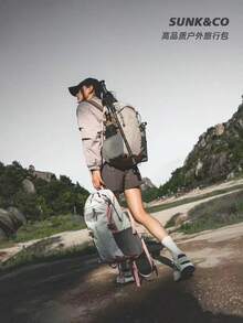 New Outdoor Hiking Backpack, Large Capacity, Lightweight, Convenient Trekking Backpack, Sports Dual-Shoulder Bag, Waterproof, Wear-Resistant, Suitable For Hiking, Travel, Camping, Leisure, Unisex, Campus - Pink - View 12