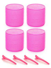 Rizadores de cabello jumbo, juego de 16 piezas con rodillos de 2.56 pulgadas y 10 clips, rodillos de calidad de salón para peinados DIY sin calor