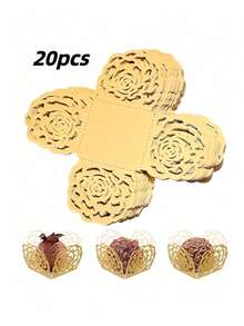 10/20个装糖果巧克力蕾丝纸包装盒，优雅甜点杯，母亲节包装盒，糖果盒，巧克力包装盒，派对礼品，生日装饰，婚礼装饰，派对用品，周年纪念，烘焙工具，家居厨房配件，送给妈妈的礼物 - 彩色 - 查看 8