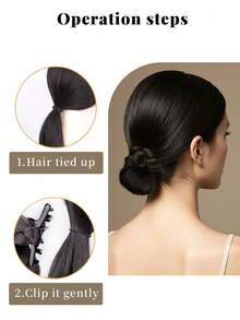 A Relaxed Updo Wig With Clips, A Stylish Upgraded Synthetic Clip Bun, Made Of Elegant High-Temperature Fiber, Designed Specifically For Women. Easy To Use And Tool-Free, It Perfectly Creates A Casual Look, Making It An Ideal Choice For Women's Casual Hair Accessories. Elegant Hair Clips, Fashionable Hairpins. Women Claw Clip Elegant Hair Claw - Multicolor - View 6