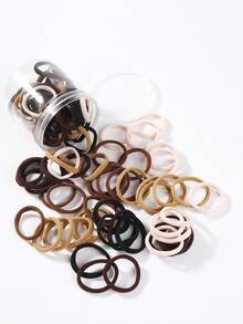 [100/50/20-Piece Pack] Large Mixed Brown Hair Tie, Thickened Seamless Hair Ties, Suitable For Women And Girls, Elastic Ponytail Hair Tie, Does Not Damage Hair, Suitable For Thick And Curly Hair. Beauty Home Hair Accessories - Four Color Mixed Coffee - View 3