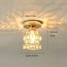 Creative Crystal Ceiling Light, Modern Minimalist Hallway, Corridor, Foyer, Balcony Small Flush Mount Light - Various - View 13