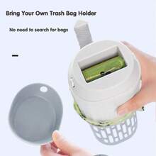 Cat Poop Scoop, -No Mess Cat Poop Scoop With Bag, Spill-Proof Litter Box Sifter, Litter Box Doubles As A Poop Scooper Holder For Single Cat Households - Grey - View 14