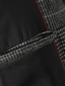 Latest Men's Fashion Style Suit Set, Business And Leisure Slim Fit Two-Piece Set, Four Season Style, Banquet And Travel, Business And Leisure Suit Two-Piece Set - Dark Gray Plaid - View 5