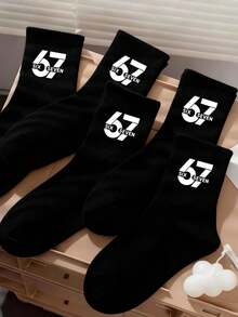 4 đôi tất cổ ngắn chủ đề số 67, kiểu dáng ngẫu nhiên, tất đi học, quà tặng trang trí số 67, quà tặng trẻ em số 67, tất cổ ngắn in hình biểu tượng cảm xúc ngộ nghĩnh số 67 (kiểu dáng ngẫu nhiên), tất cổ ngắn màu đen cho bé trai. - Nhiều màu - Xem 2
