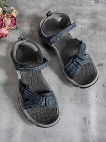 2026 Striped Outdoor Fabric Hook & Loop Fastener Adjustable Sandals, Summer - Navy Blue - View 4